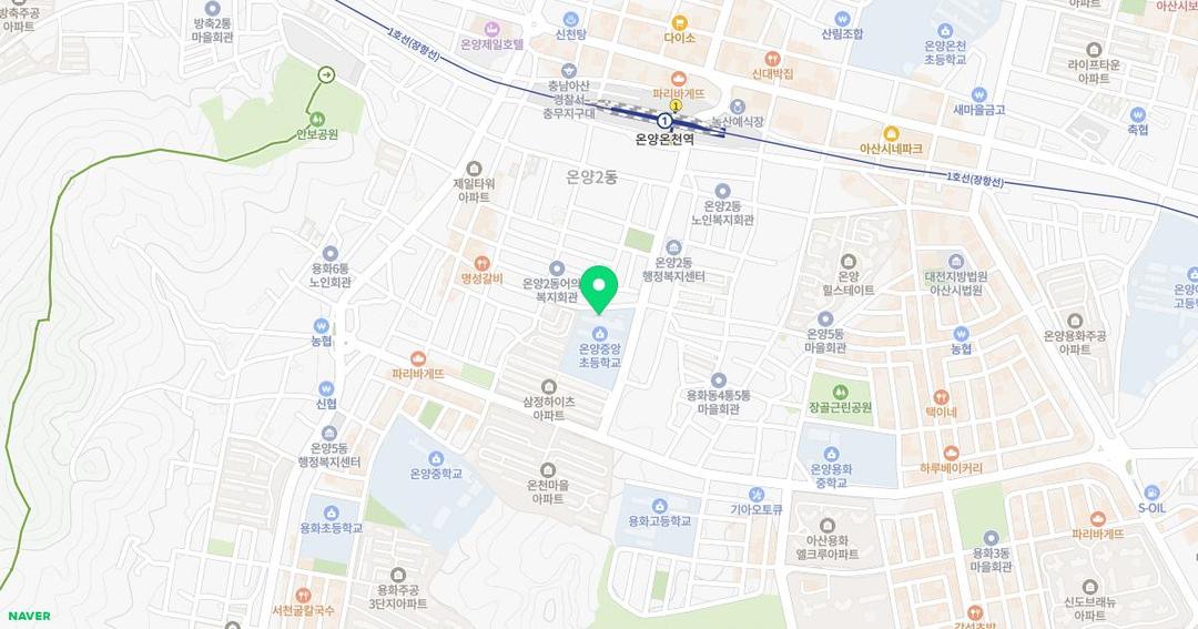 온양중앙초등학교병설유치원 위치 지도