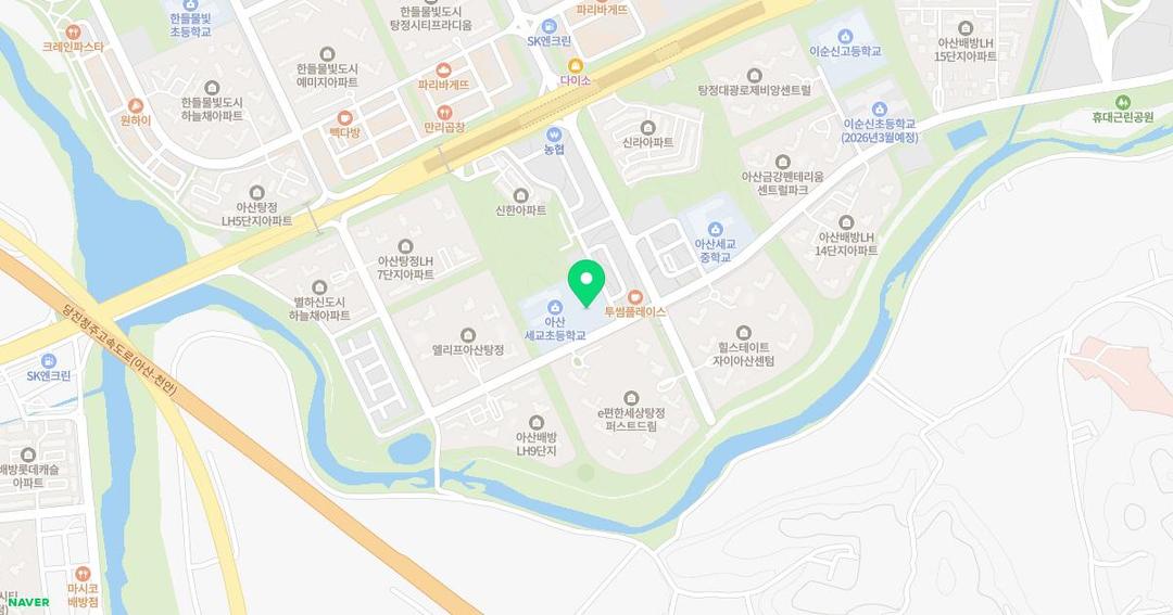 아산세교유치원 위치 지도