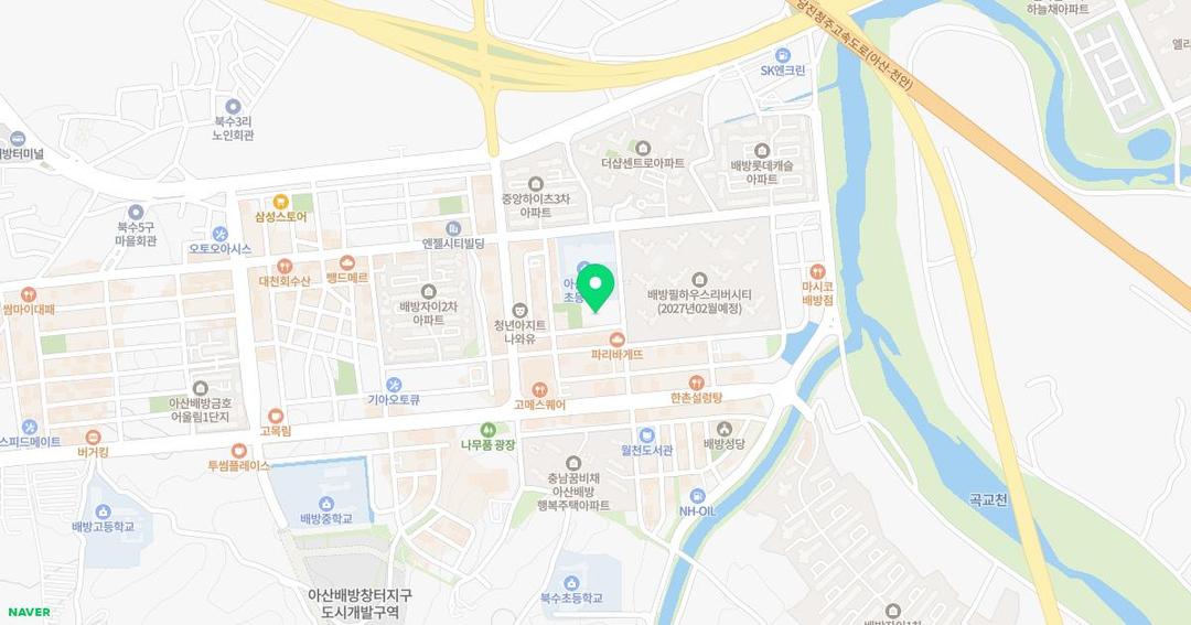 아산월천유치원 위치 지도