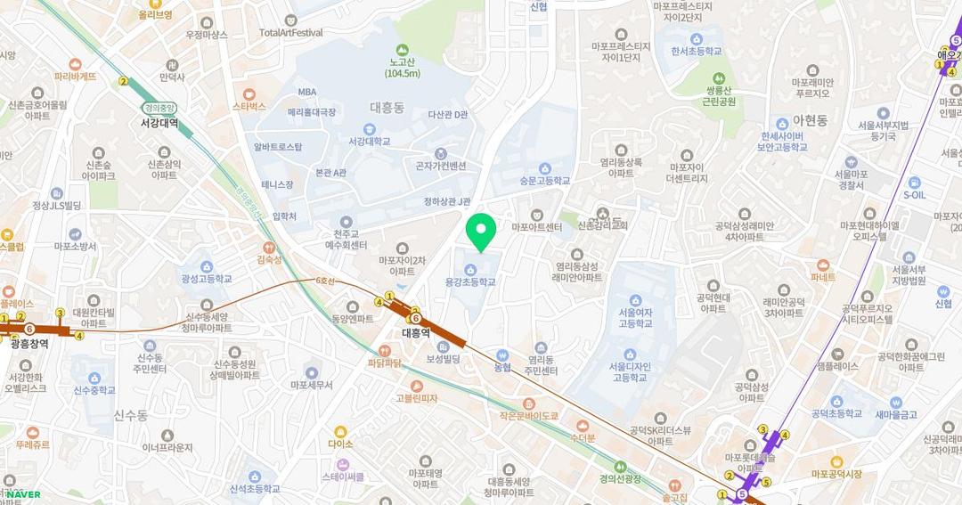서울용강초등학교병설유치원 위치 지도