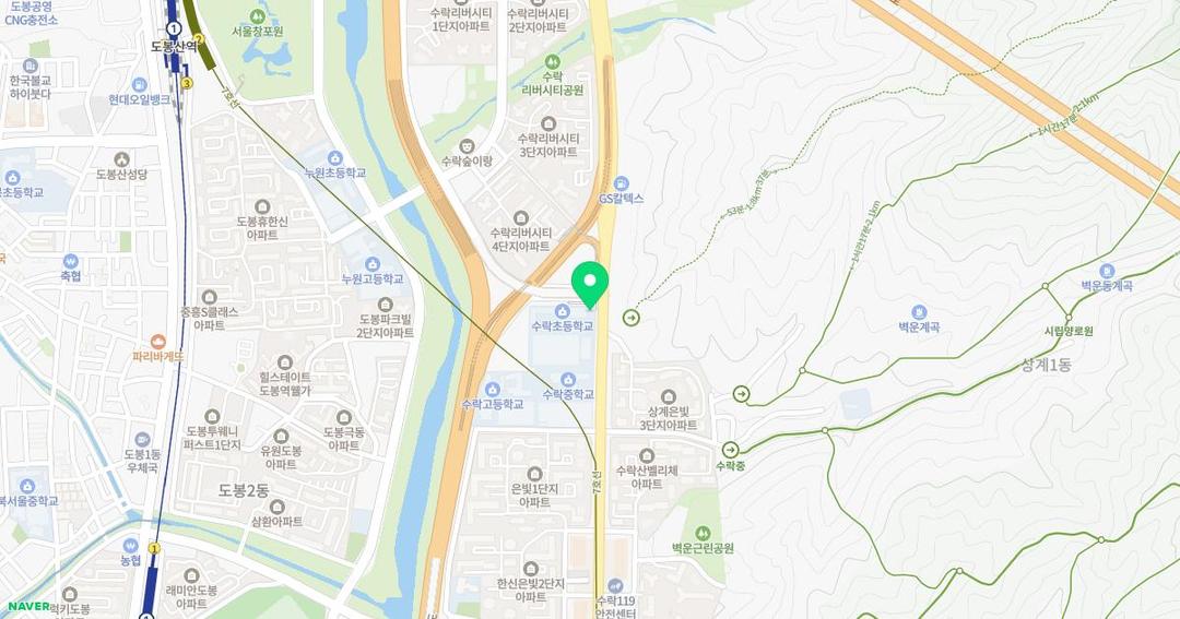 서울수락초등학교병설유치원 위치 지도