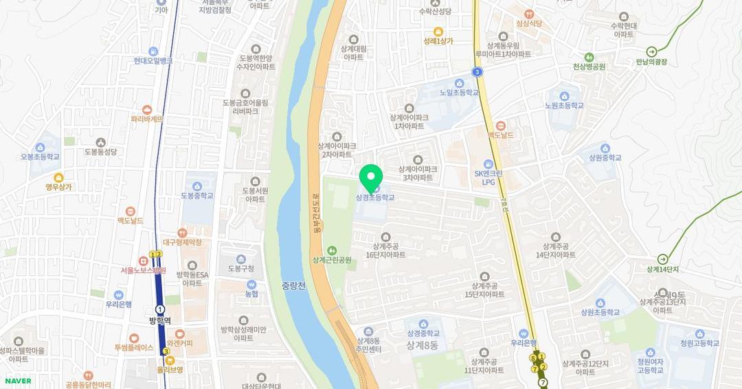 서울상경초등학교병설유치원 위치 지도