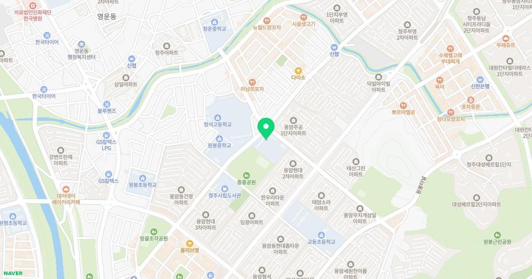 용암초등학교병설유치원 위치 지도