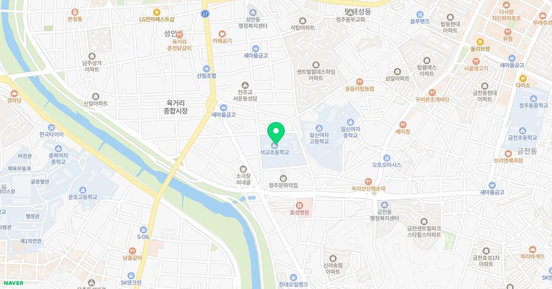 석교초등학교병설유치원 위치 지도