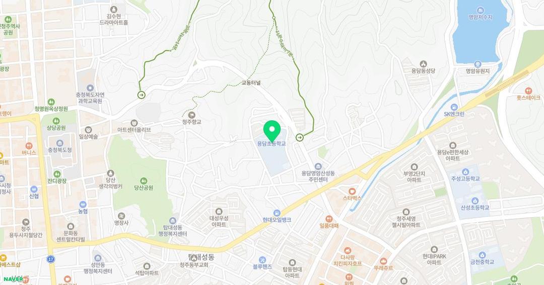 용담초등학교병설유치원 위치 지도