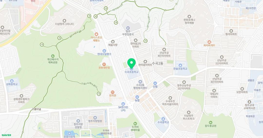 수곡초등학교병설유치원 위치 지도