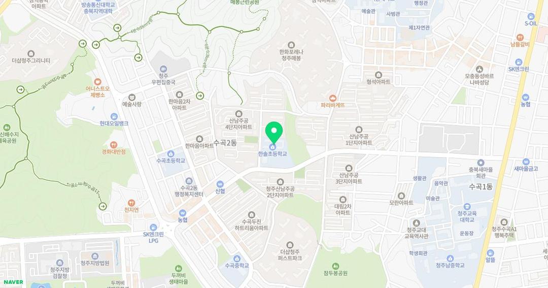 한솔초등학교병설유치원 위치 지도