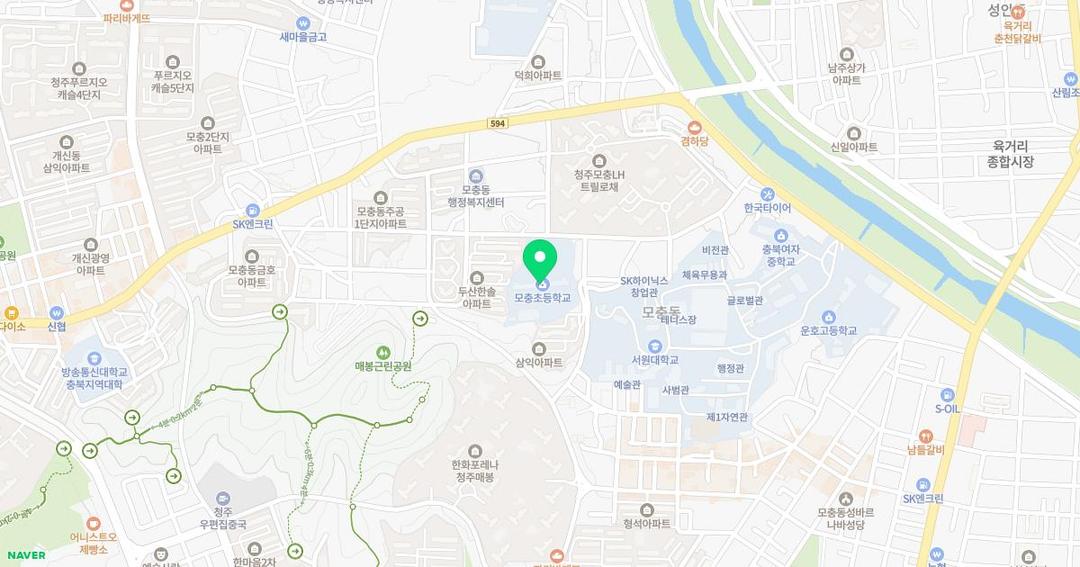 모충초등학교병설유치원 위치 지도