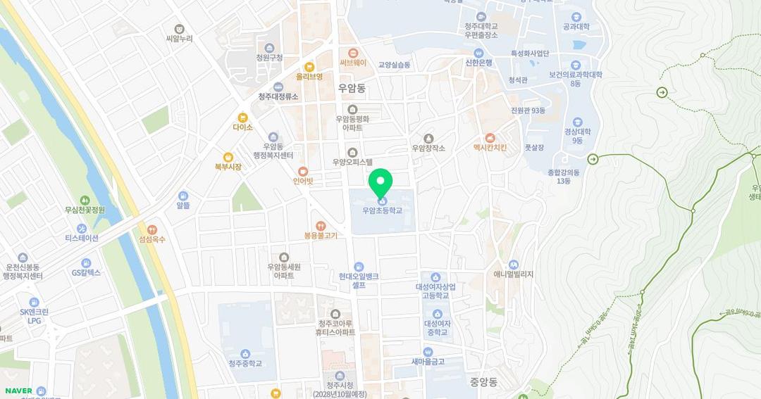 우암초등학교병설유치원 위치 지도