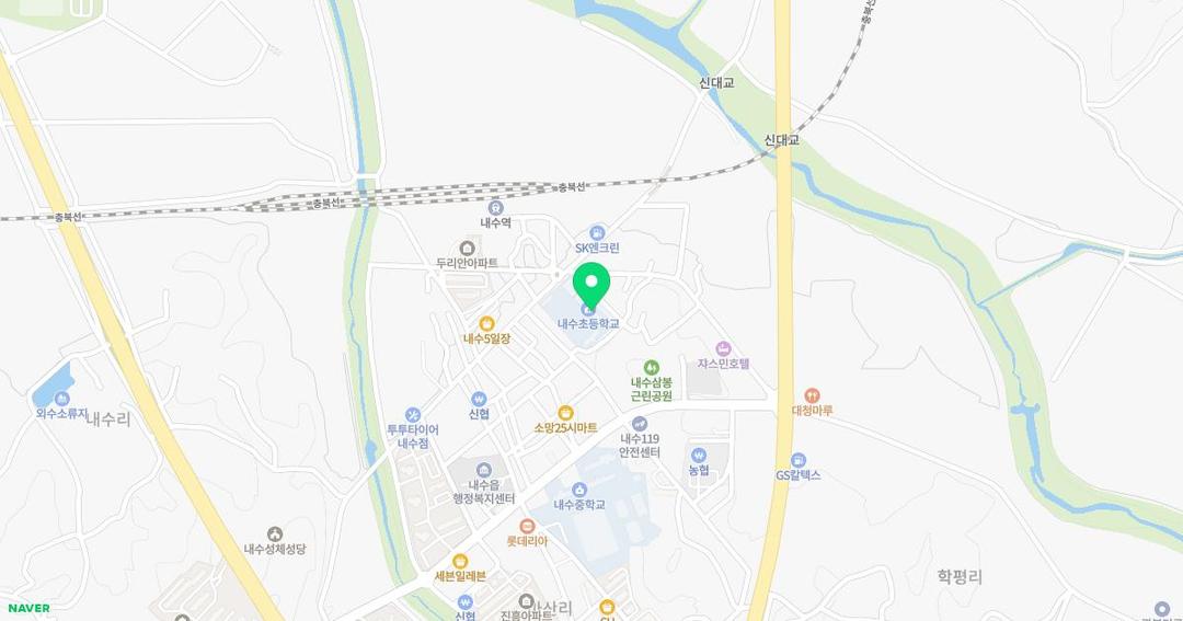 내수초등학교병설유치원 위치 지도