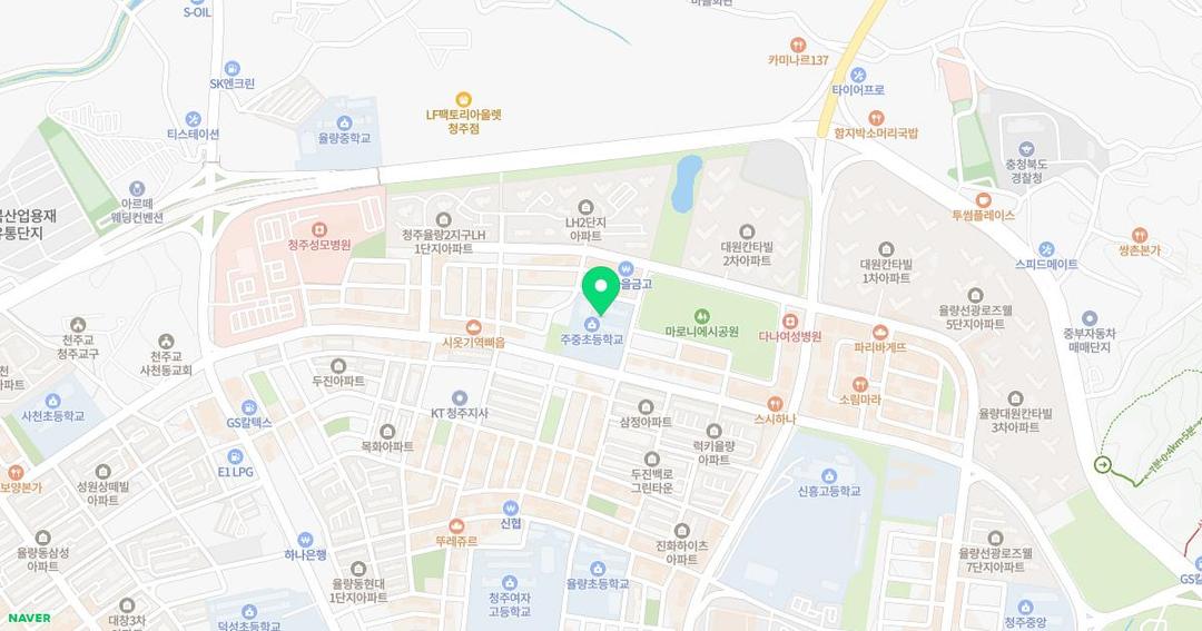 주중초등학교병설유치원 위치 지도
