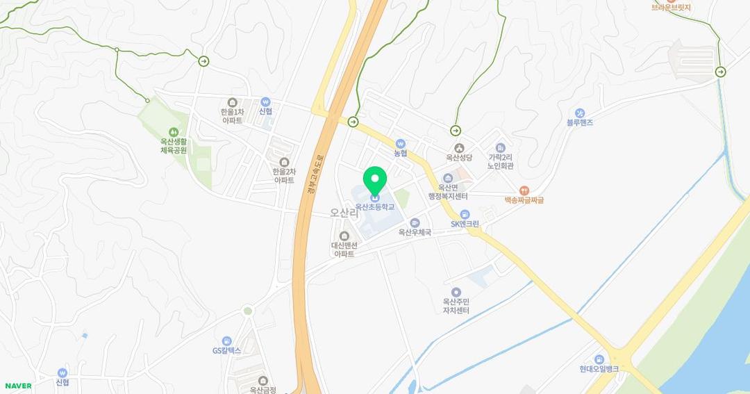 옥산유치원 위치 지도