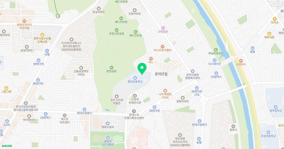흥덕초등학교병설유치원 위치 지도