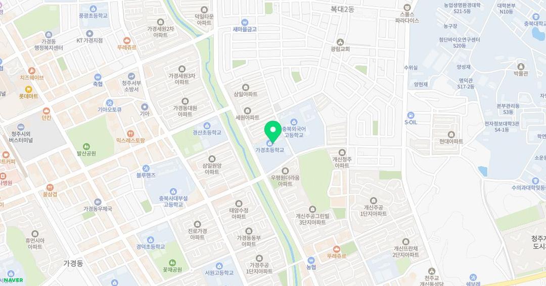 가경초등학교병설유치원 위치 지도