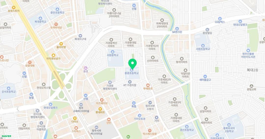 풍광초등학교병설유치원 위치 지도