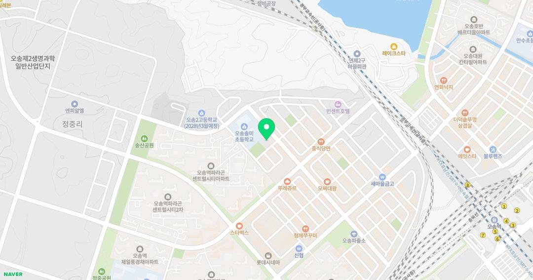 오송솔미유치원 위치 지도