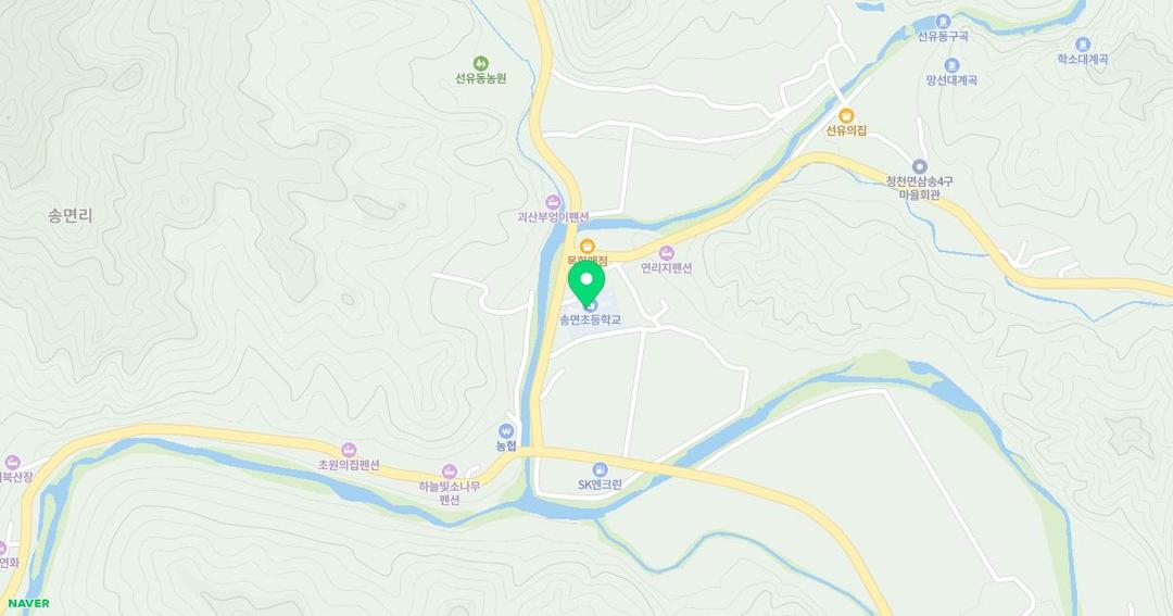 송면초등학교병설유치원 위치 지도