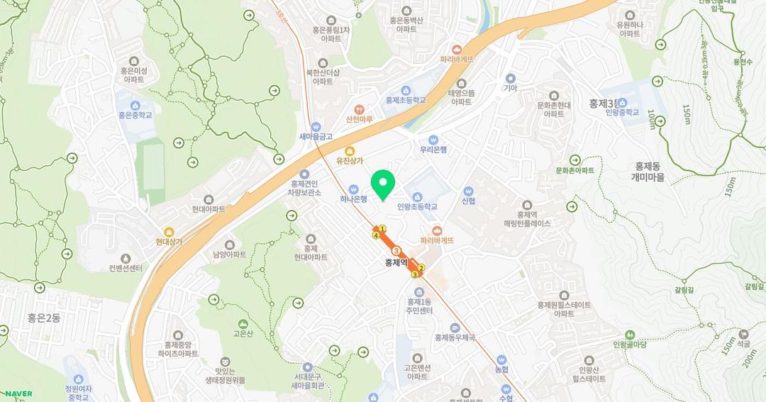 홍제성당유치원 위치 지도