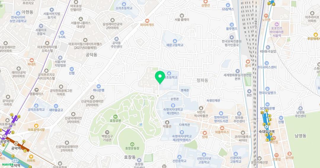 서울청파유치원 위치 지도