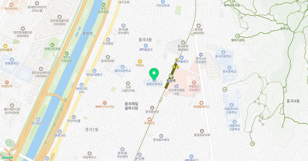 서울중광초등학교병설유치원 위치 지도
