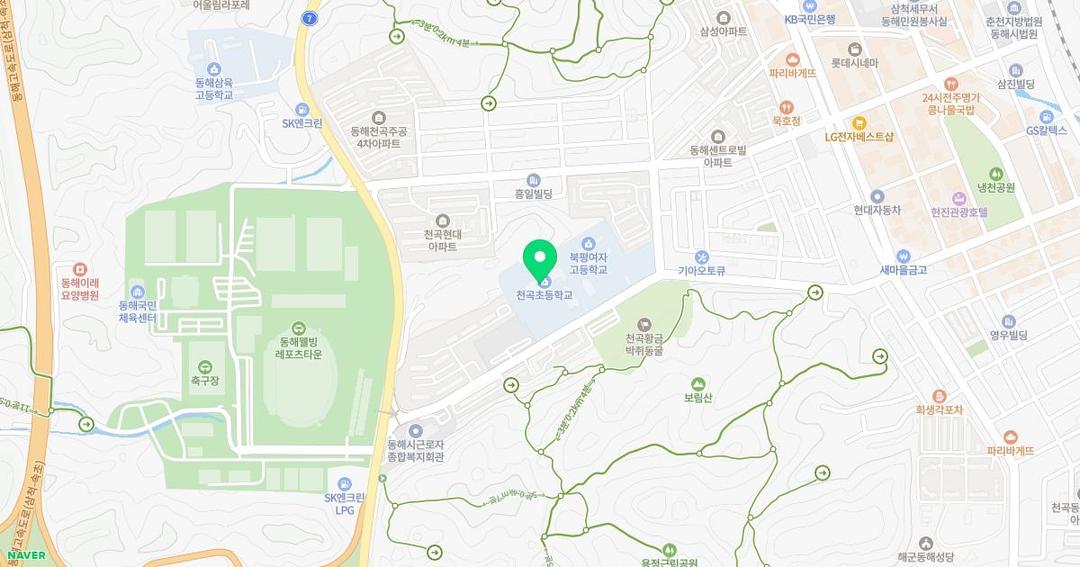 천곡초등학교병설유치원 위치 지도