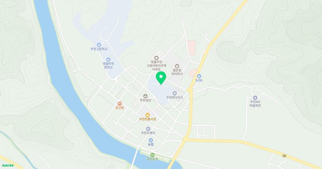 주천초등학교병설유치원 위치 지도