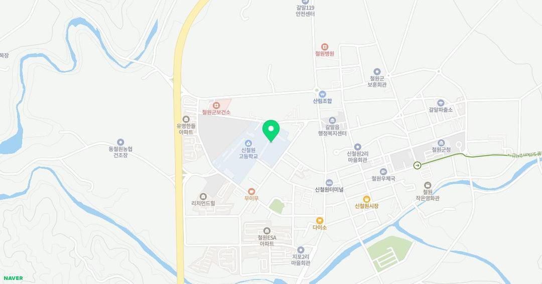 신철원초등학교병설유치원 위치 지도