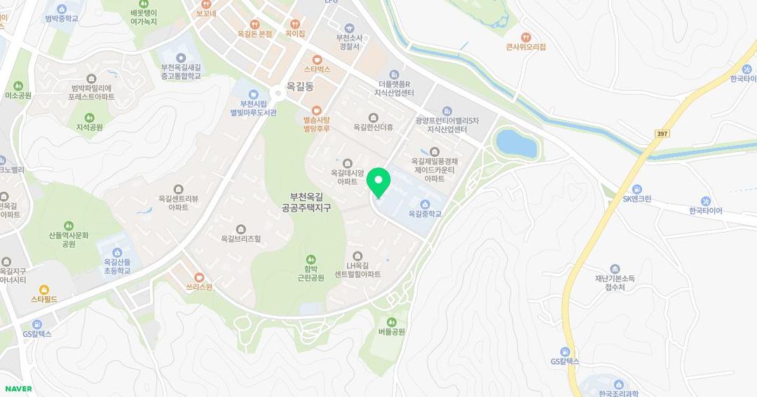 옥길버들초등학교병설유치원 위치 지도