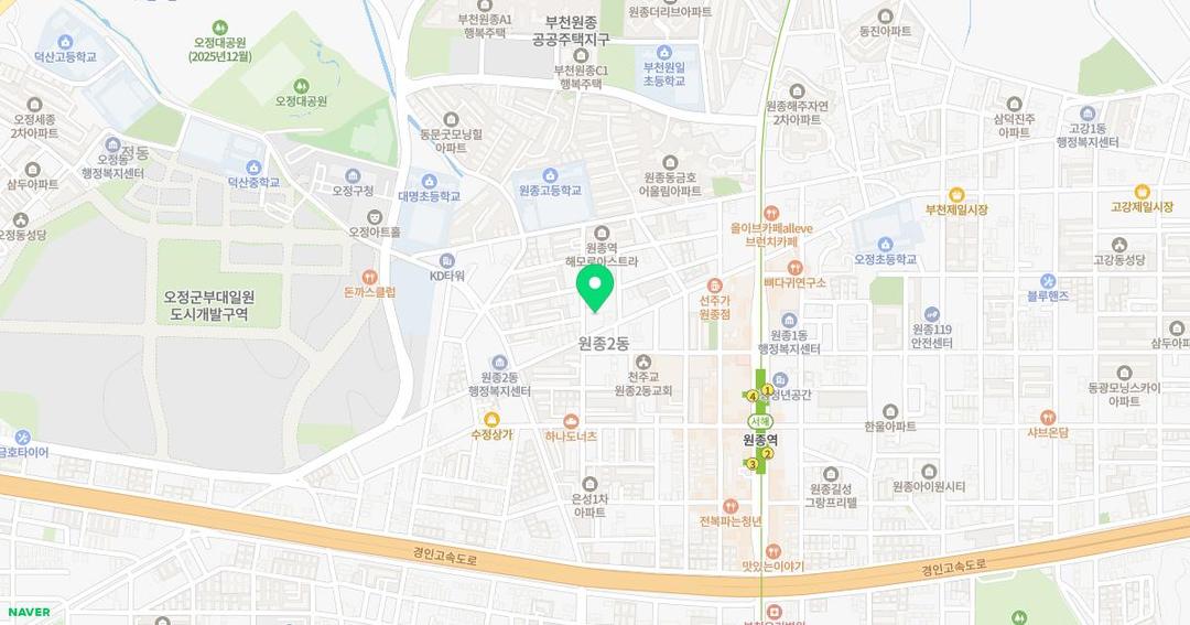 오정유치원 위치 지도
