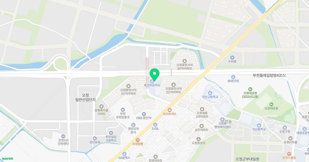 동산초등학교병설유치원 위치 지도