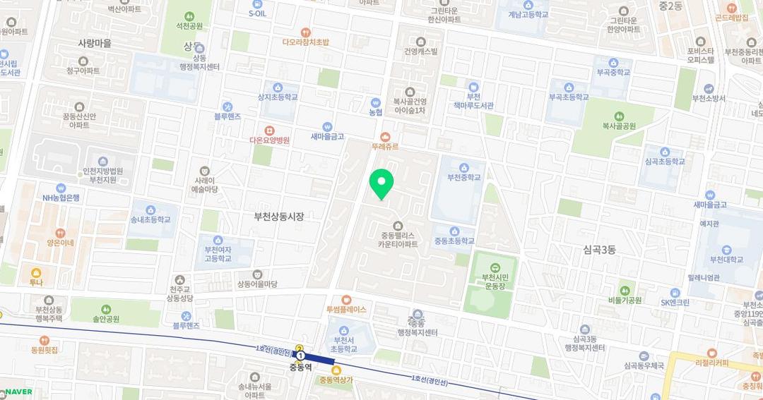중동유치원 위치 지도