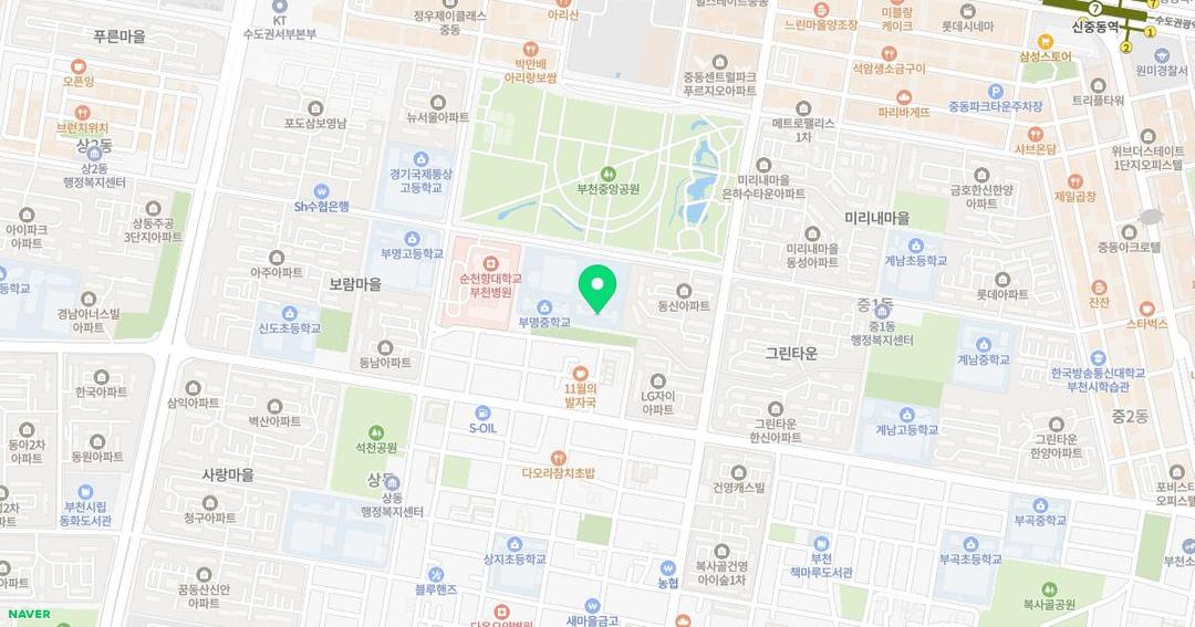 부명초등학교병설유치원 위치 지도