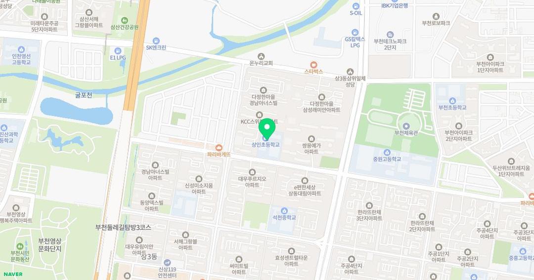 상인초등학교병설유치원 위치 지도