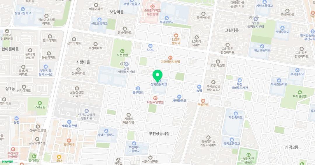 상지초등학교병설유치원 위치 지도
