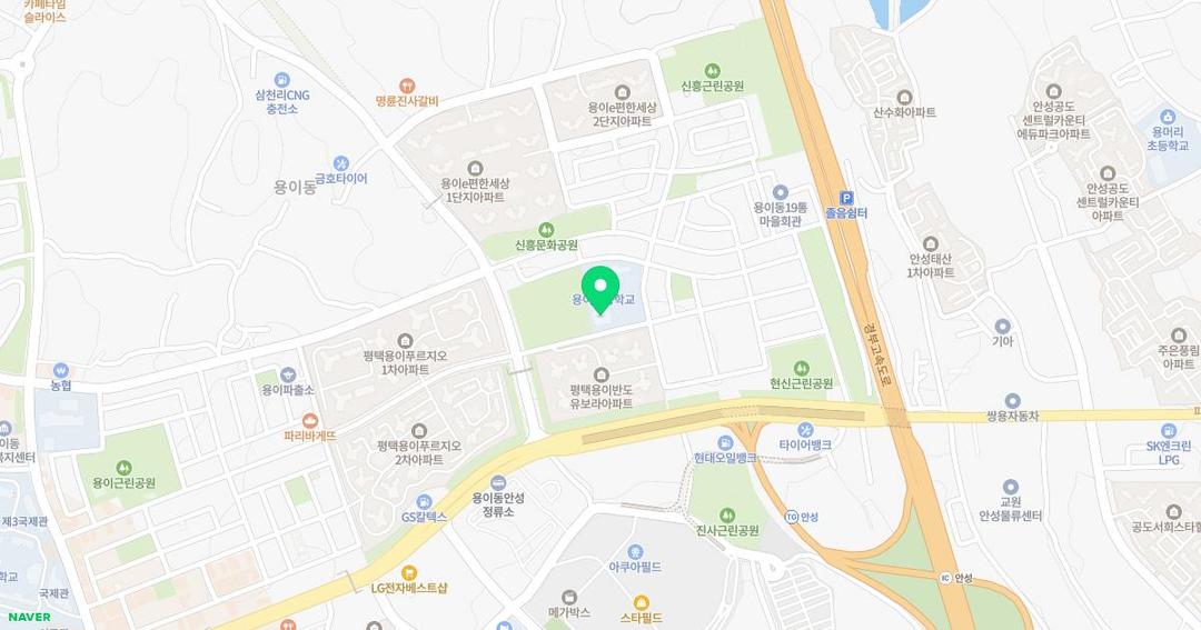 용이초등학교병설유치원 위치 지도