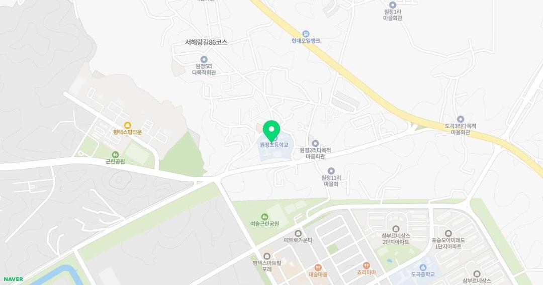 원정초등학교병설유치원 위치 지도