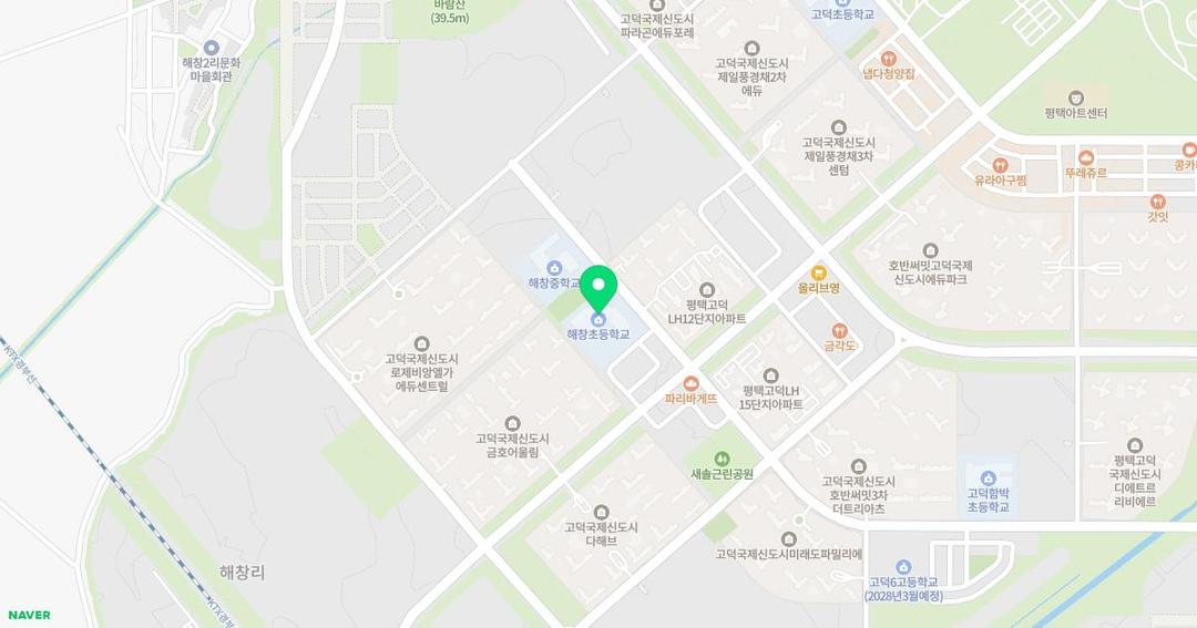 해창초등학교병설유치원 위치 지도