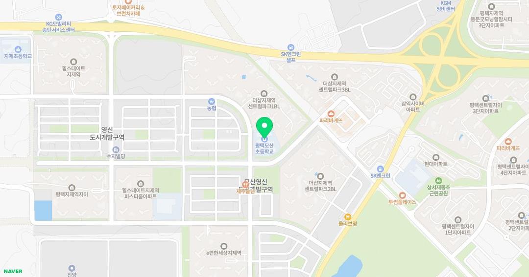 평택모산초등학교병설유치원 위치 지도