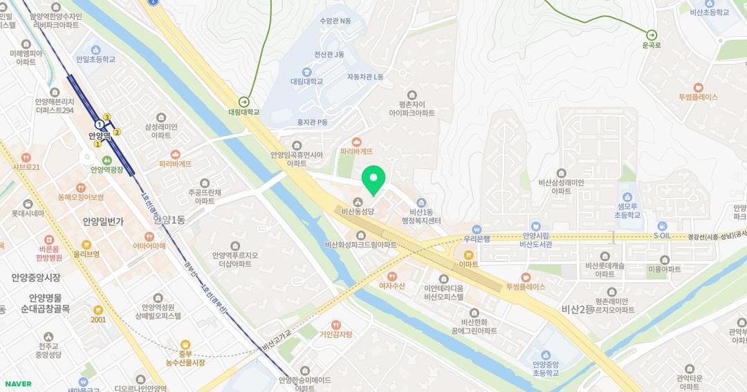 비산성모유치원 위치 지도