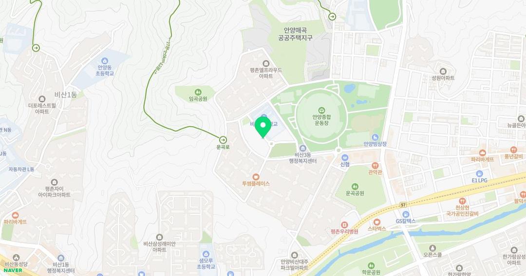 비산초등학교병설유치원 위치 지도