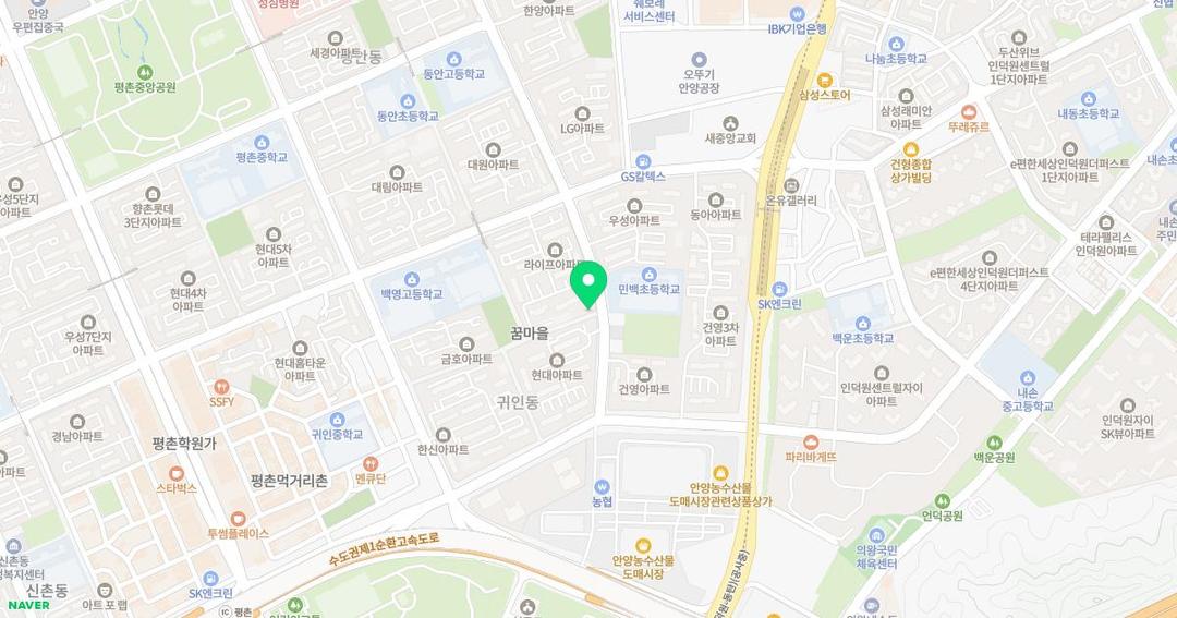 민백유치원 위치 지도