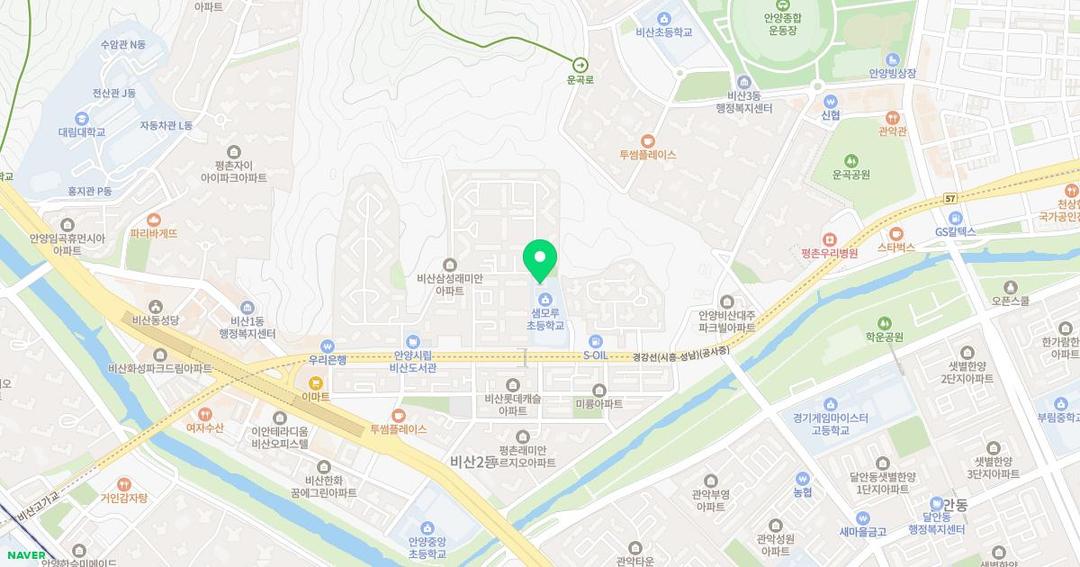 샘모루초등학교병설유치원 위치 지도