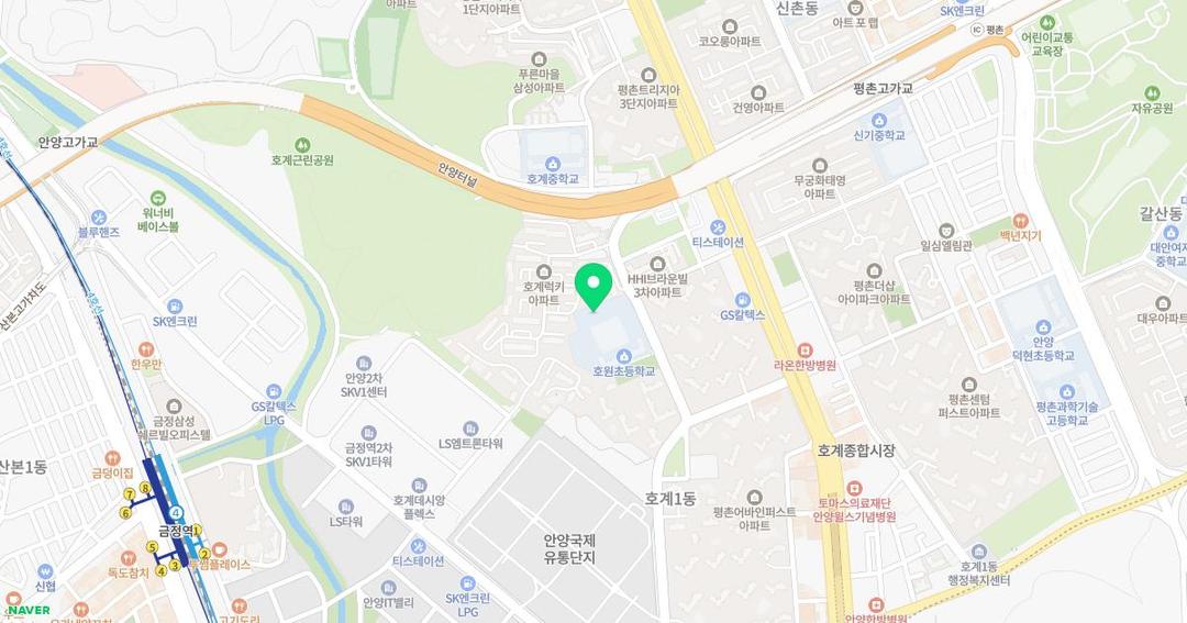 호원초등학교병설유치원 위치 지도