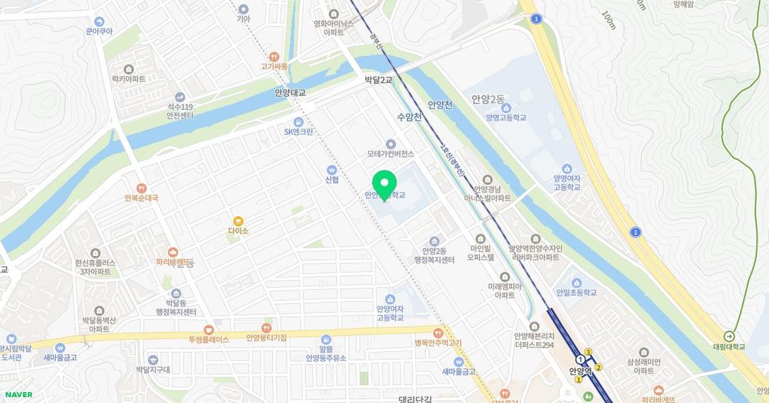 만안초등학교병설유치원 위치 지도