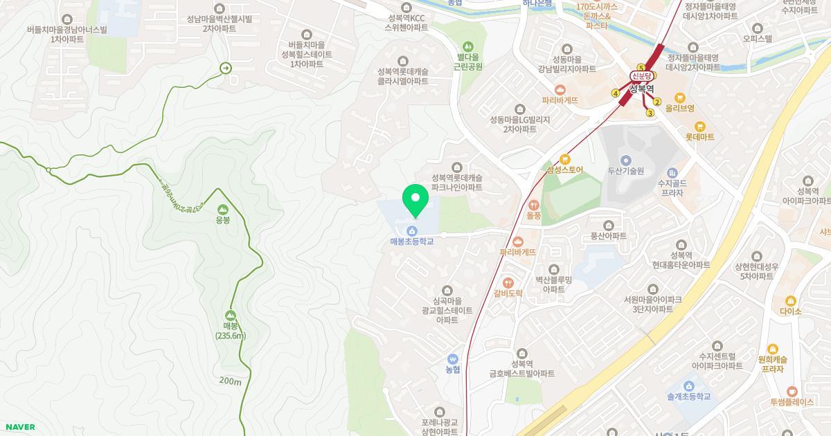 매봉초등학교병설유치원 위치 지도