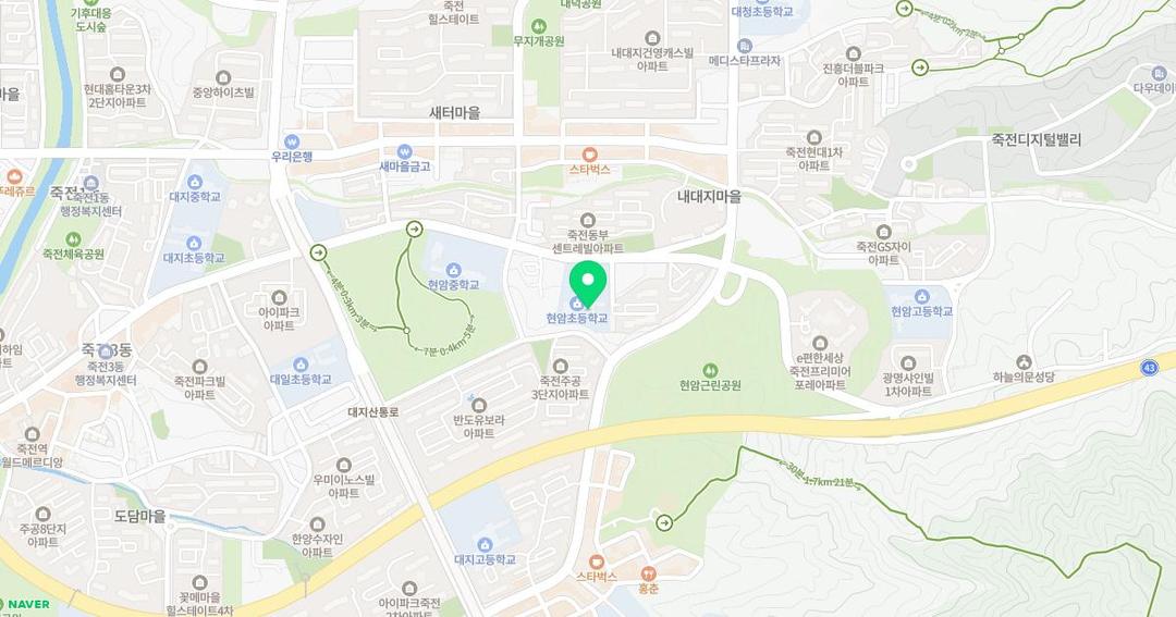 현암초등학교병설유치원 위치 지도