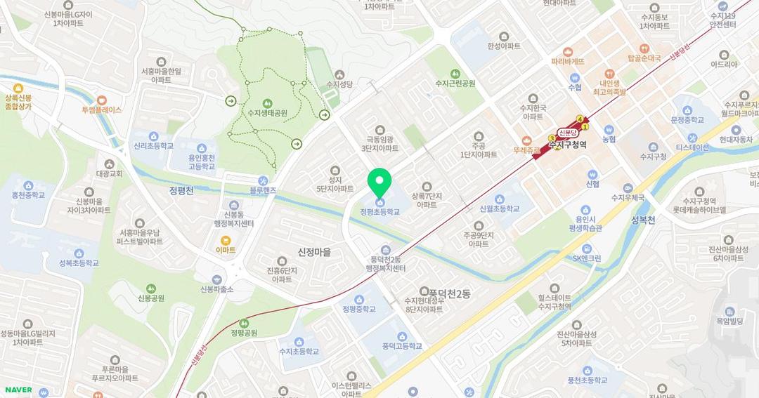 정평초등학교병설유치원 위치 지도