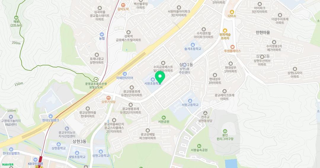 서원초등학교병설유치원 위치 지도