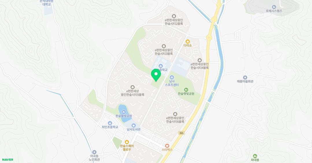 처인성유치원 위치 지도