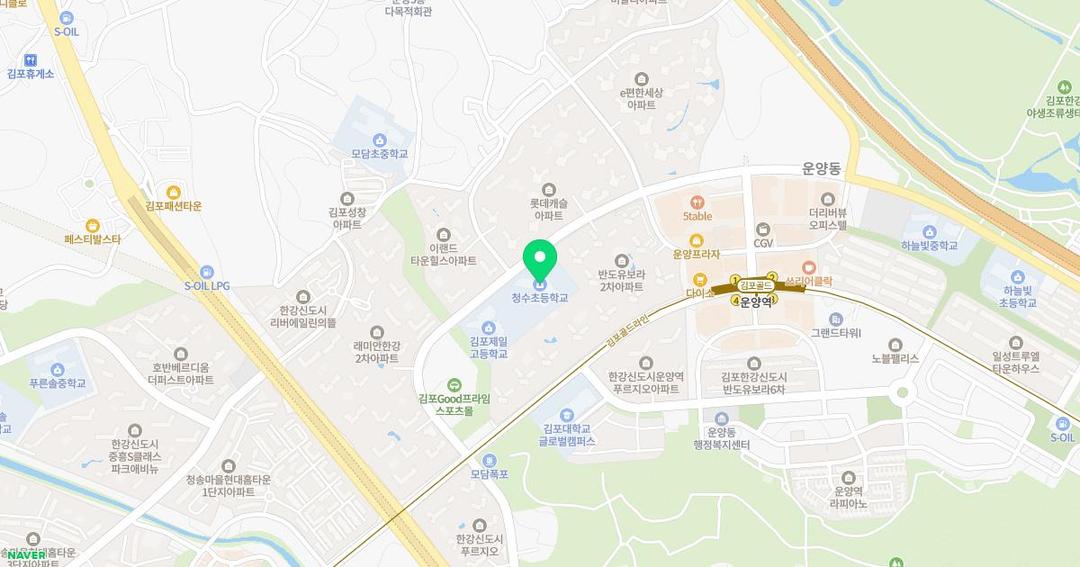 청수초등학교병설유치원 위치 지도